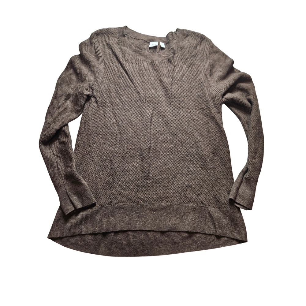 Gap Womens Brown Marl Textured Knit Long Sleeve Crew Neck Sweater Size M thermal